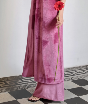 Quần áo dài nhung - Tím hồng